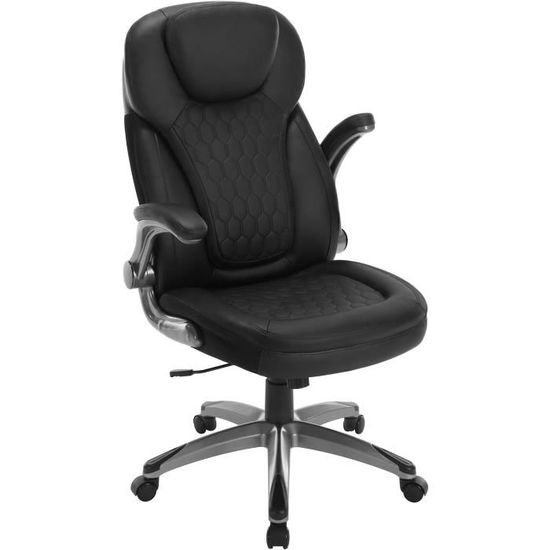 Fauteuil de bureau ergonomique en similicuir avec roulettes et assise