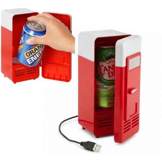 Cikuso PC USB Mini Refrigerateur Frigo Boissons Canette de Boisson Chauffe Refroidisseur