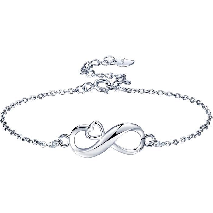 Bracelet Infini Pour Femme En Argent 925 Bracelet Coeur Pour Enfant Fille Coffret Cadeau De Marque Achat Vente Maillon De Bracelet Maillon De Bracelet Bracelet I