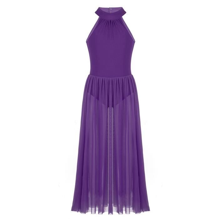 Robe De Danse Lyrique Femme - Maillot Paillettes Avec Jupe Portefeuille, Costume Contemporain