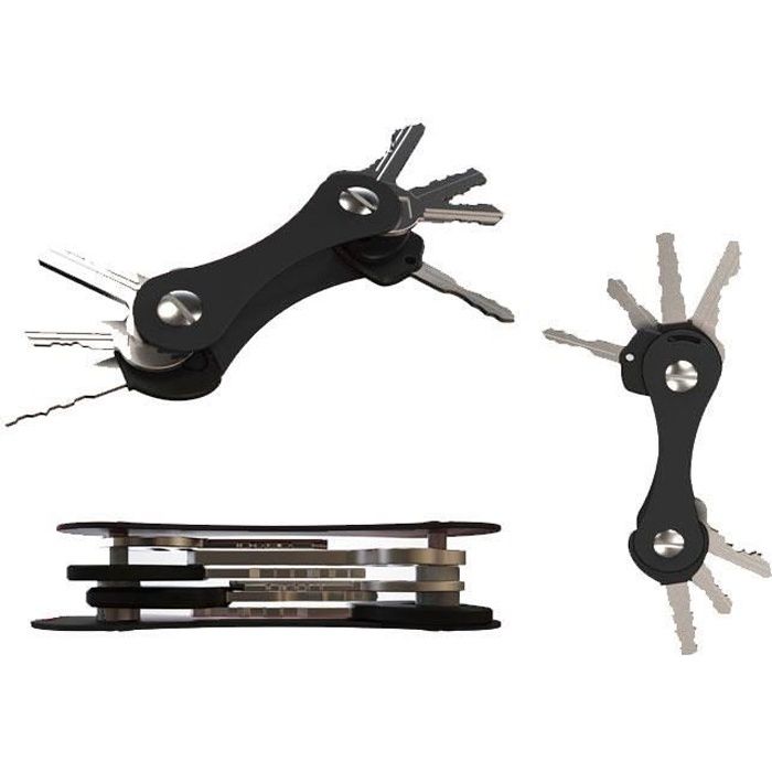 Porte-Clé Intelligent Organisateur De Clés Key Compact Pour Trousseau À Clef En Aluminium Smart Noir