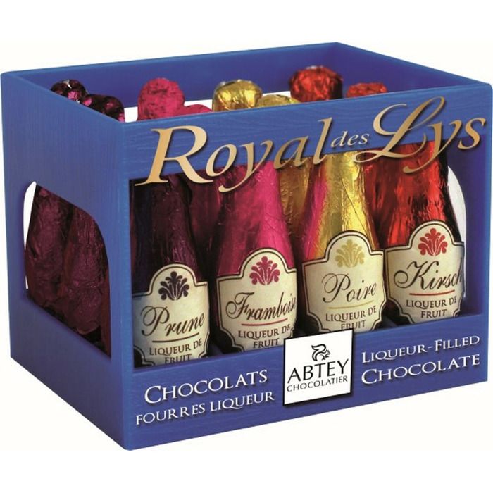 Abtey Chocolat 'Royal des Lys' Bouteilles de Liqueur en Chocolat (Caisse de 12)