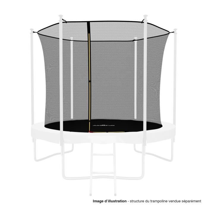 Filet intérieur de protection Universel pour trampoline 8FT ø244cm 6perches - avec bouchons hauts de perches et ficelle