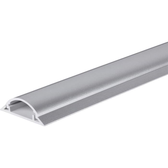 Protège-câbles TRU COMPONENTS 1572569 PVC argent Nombre de canaux: 1 1000 mm 1 m - MOULURE - GOULOTTE - CACHE FIL - PLINTHE - GAINE