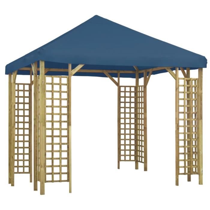 Luxueux Magnifique-Tonnelle de jardin Pavillon Belvédère de jardin3x3 m Bleu