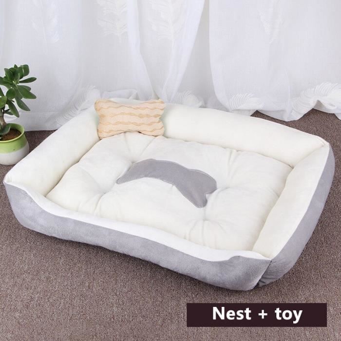 Oreiller pour animaux de compagnie, lit pour chien, tapis, canapé, maison pour chat, chiot, grande, m Brown white 1 XS -REAL23442
