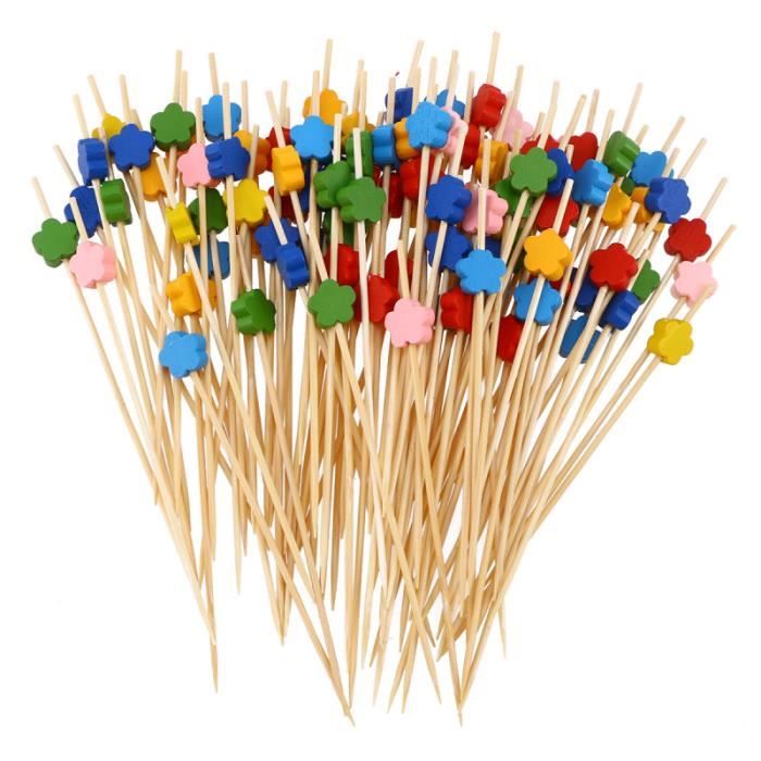100 Pcs 12 cm Pics à Cocktail Créatifs Perles De Fleurs À La Main Apéritif Fruits Articles Fête TABLE DECORATION - CENTERPIECE
