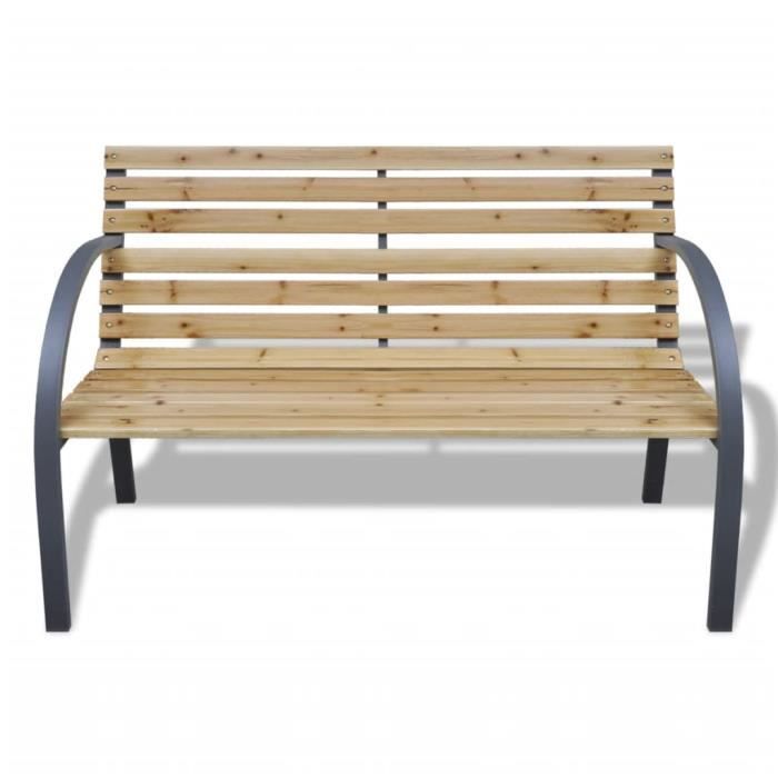 Banc de jardin d’extérieur design en Bois et fer 120x62x82cm -PAI