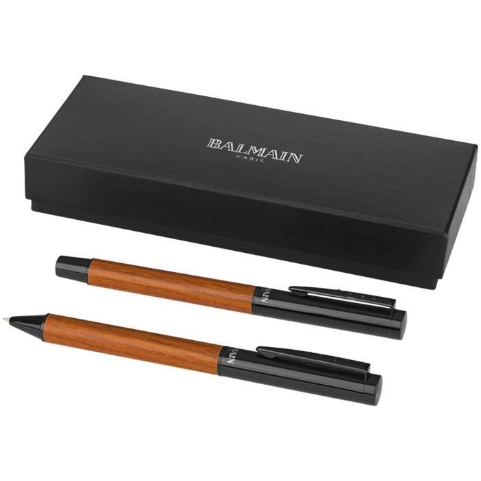 Parure stylo et roller Balmain paris Bois et métal