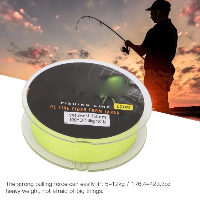 accessoire de pêche Fil de pêche tressé durable de résistance à l'usure de ligne de pêche tressée multicolore de 100-HUA