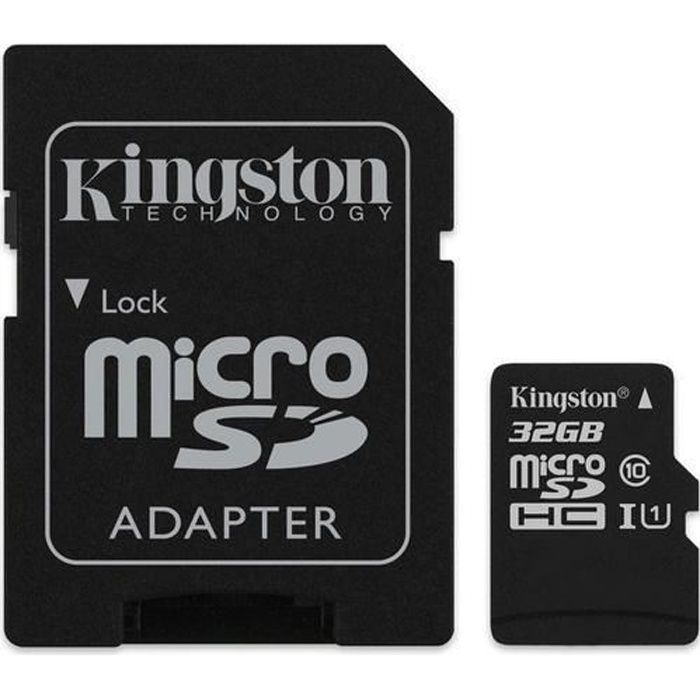 KINGSTON Carte mémoire flash Canvas Select - Adaptateur micro SDXC vers SD inclus - 32 Go - UHS-I U1 / Class10