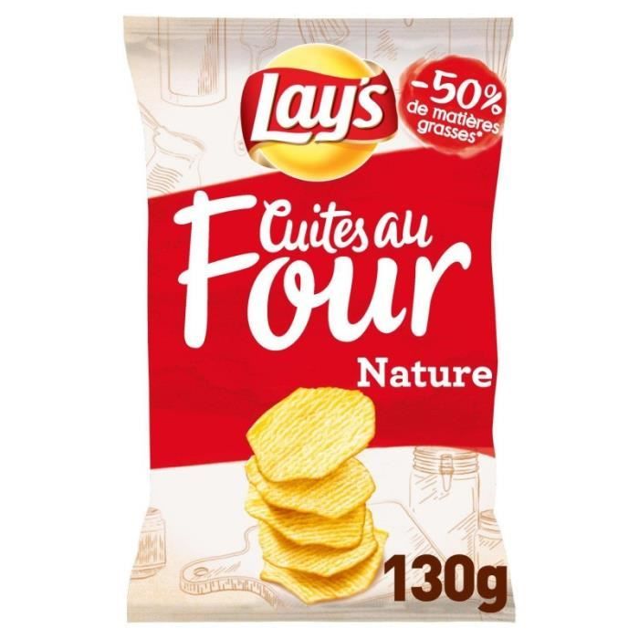 LAY'S - Chips Nature Cuites Au Four 130G - Lot De 4