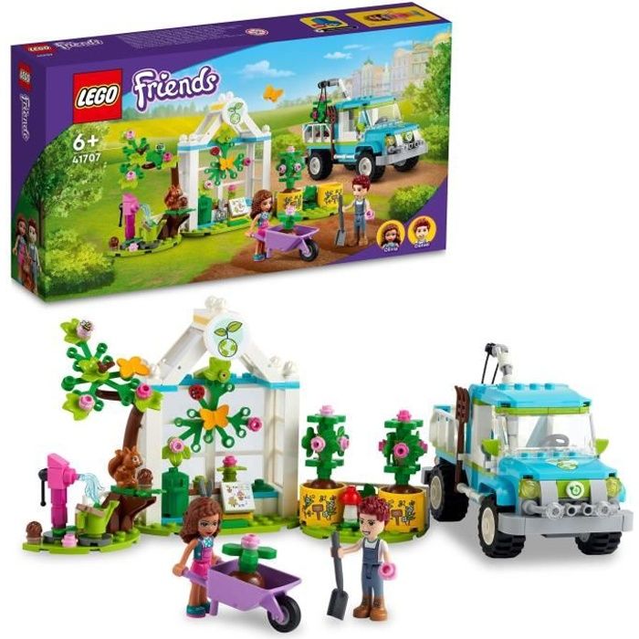 LEGO 41707 Friends Le Camion Planteur d’Arbres, Jouet, Jardinage Écologique, Camion Électrique, Filles et Garçons Dès 6 Ans