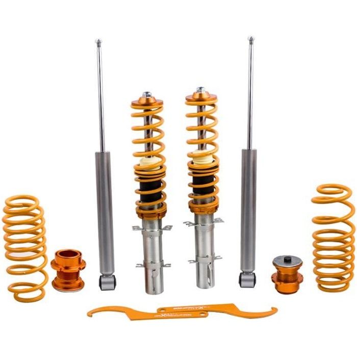 MAXPEEDINGRODS Kit de Suspension Amortisseurs pour VW Volkswagen Golf 4 MKIV Châssis Coilover