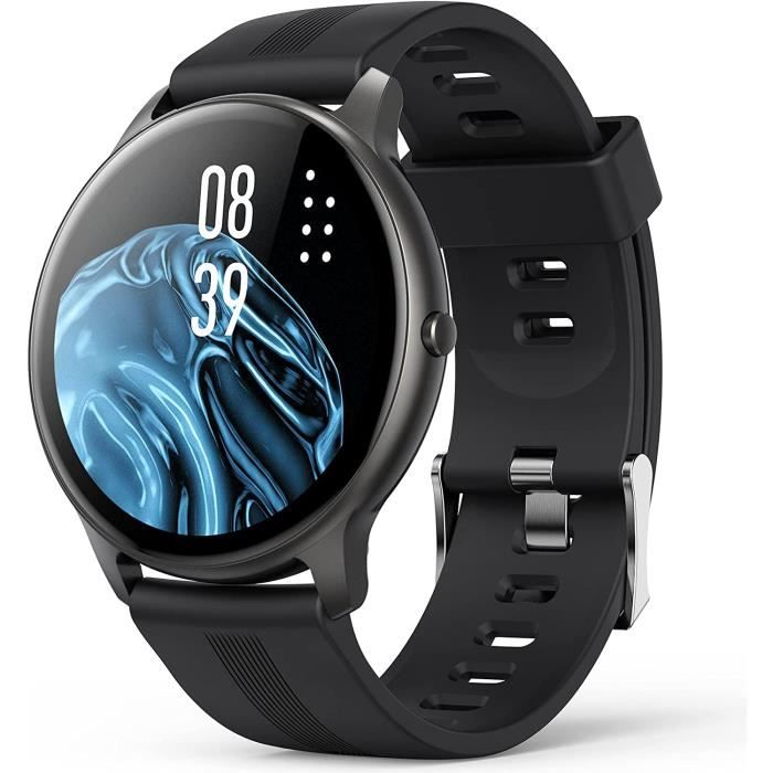 AGPTEK Montre Connectée Homme, Smartwatch Bluetooth 5.0 Sport Etanche IP68 Bracelet Connecté Fitness avec Tensiometre Fréquence Card
