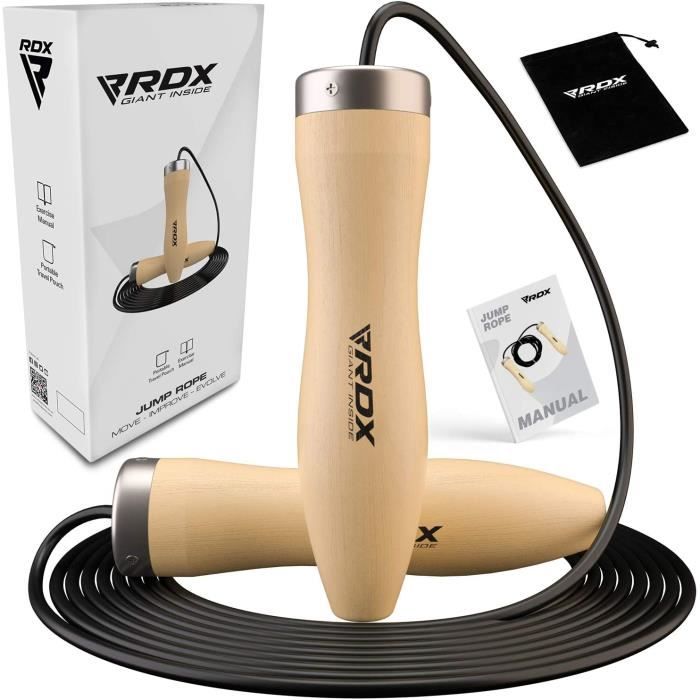 RDX Corde À Sauter Poignées en bois Corde de Réglable Sans Enchevêtrement