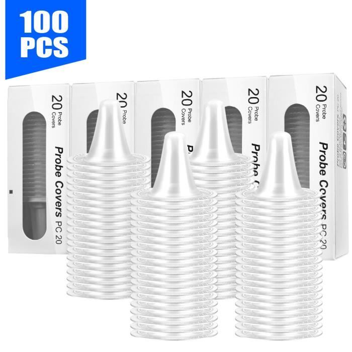 100pcs Embouts de Thermomètre d'oreille Couvre-thermomètre auriculaire Filtres pour lentilles Capuchons jetable