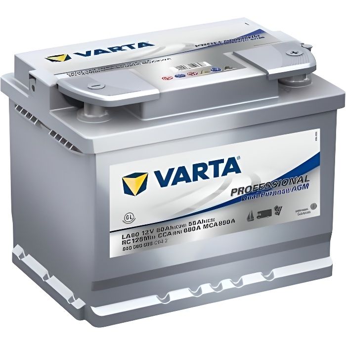 BATTERIE DECHARGE-LENTE VARTA AGM LA60