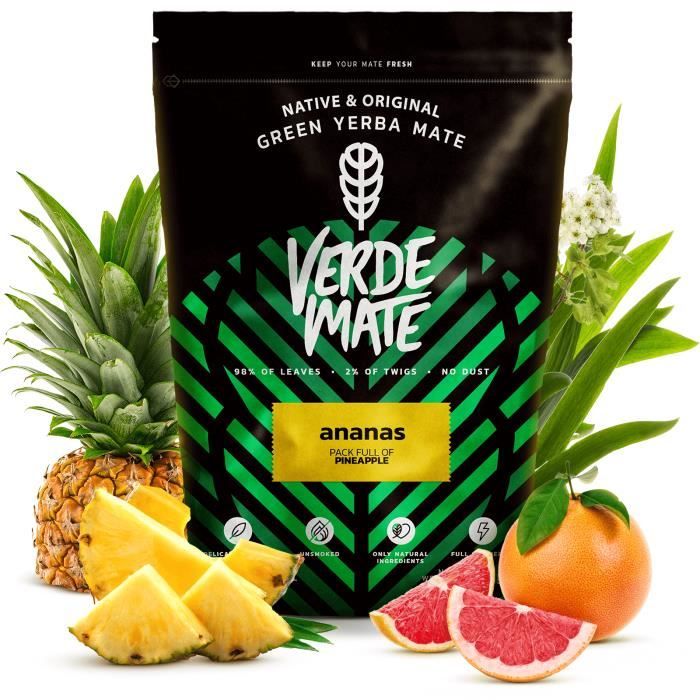 Yerba Mate Verde Mate Green Ananas Non Fumé 500g
