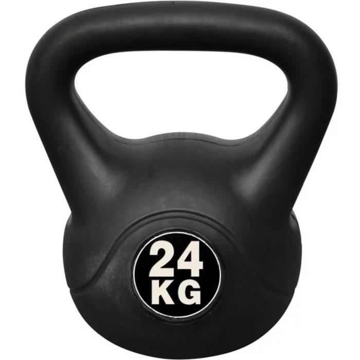 Kettlebell Girevoy haltère de 24 kg en ciment et plastique 24 x 30 x 34 cm NOIR