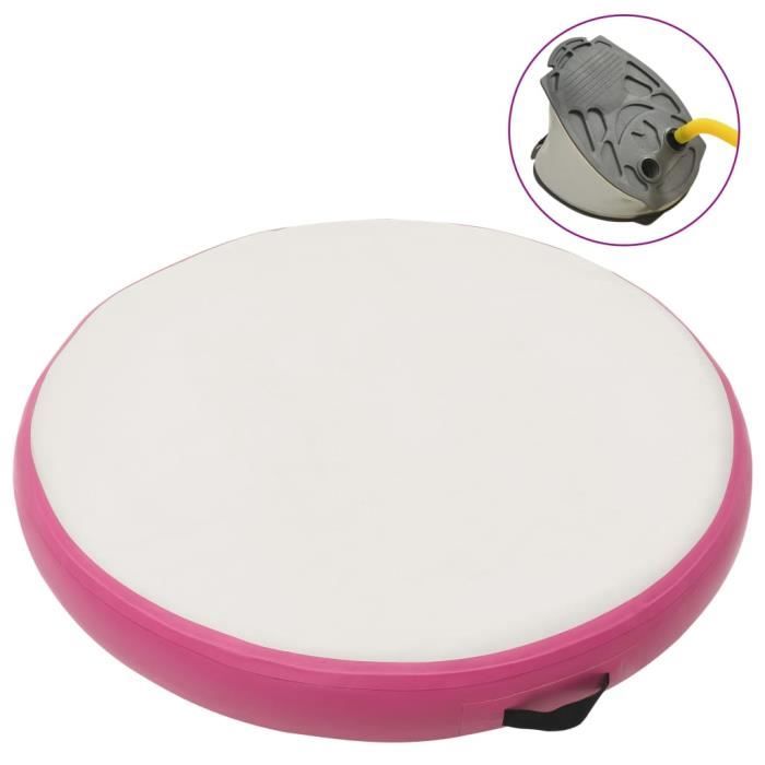 vidaXL Tapis gonflable de gymnastique avec pompe 100x100x20cm PVC Rose