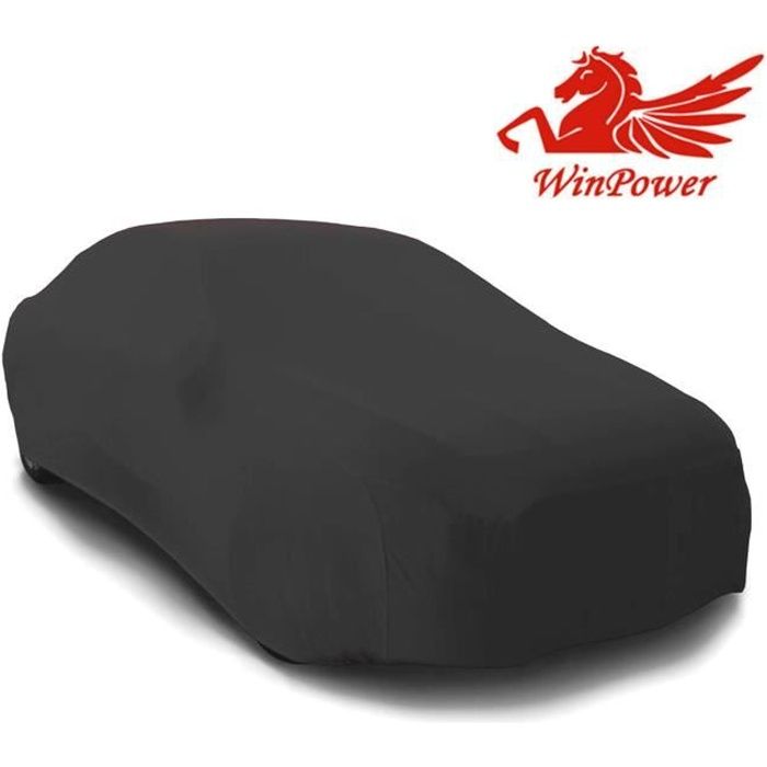 Housse de protection Bâche voiture Antipoussière Win Power Elastic Housse de protection en velour Élégant Noir Cadeaux de noël