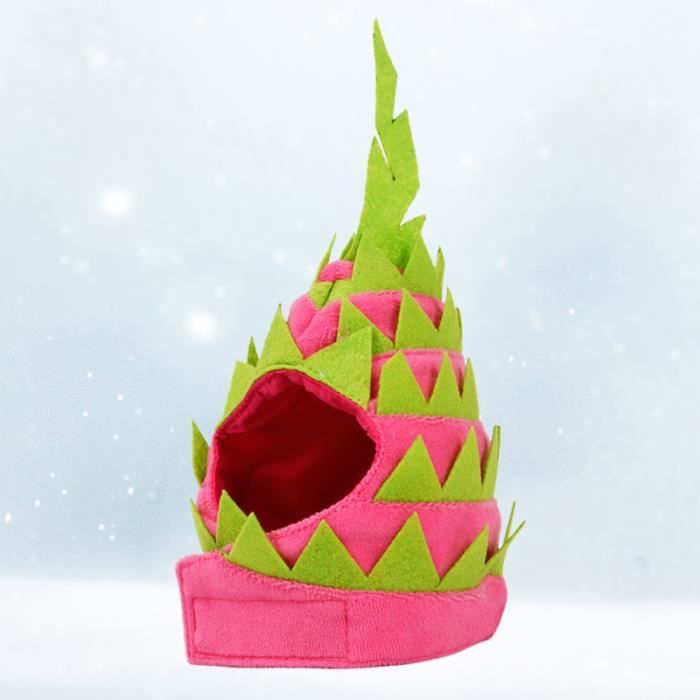 Drôle Pet Head Cap Dragon Fruit Forme Chapeau Fantaisie Chapeaux De Noël Décoration CARILLON A VENT - CARILLON EOLIEN