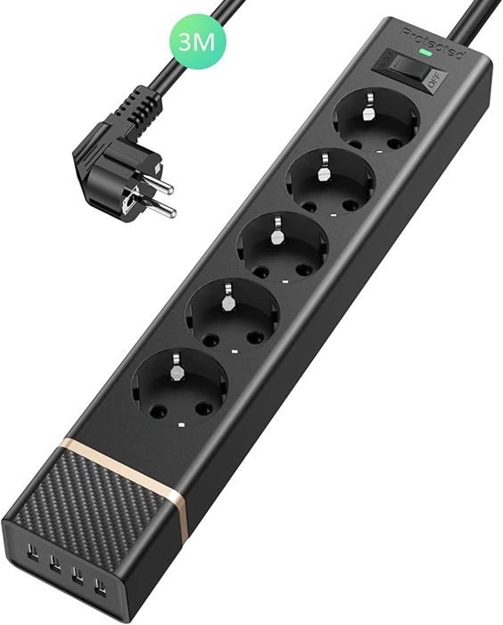 Multiprise 5 Prises ALGAM LIGHTING MULTI-5 - Noire (Neuf Sous Blister)