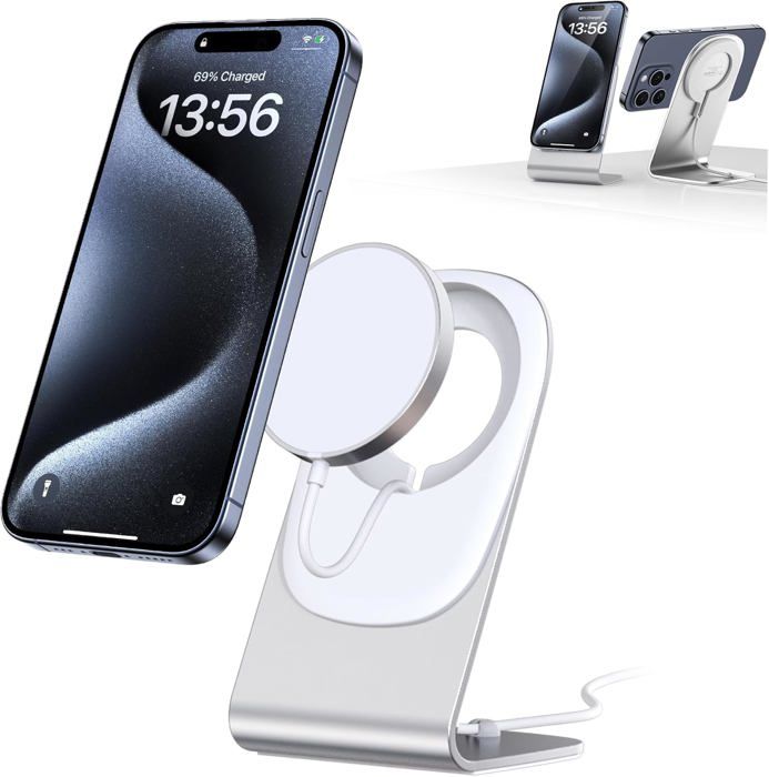 Chargeur Sans Fil MagSafe 15W Pour IPhone 16/15/14/13/12 - Noir, Compatible AirPods