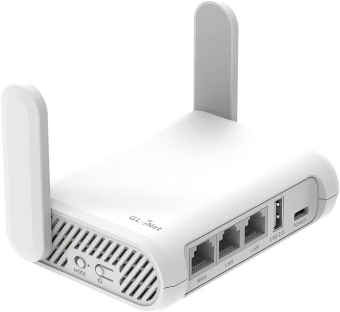 Gl-Sft1200 (Opal) Routeur Wifi De Voyage Sécurisé – Internet Sans Fil Gigabit Ethernet Double Bande Ac1200  Ipv6  Usb 2.0  Mu