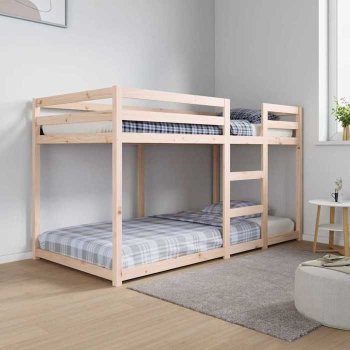 Lit superposé/lit en hauteur - Enfant/Double - 90x190 cm bois de pin massif - sans matelas *Aspect élégant3779540