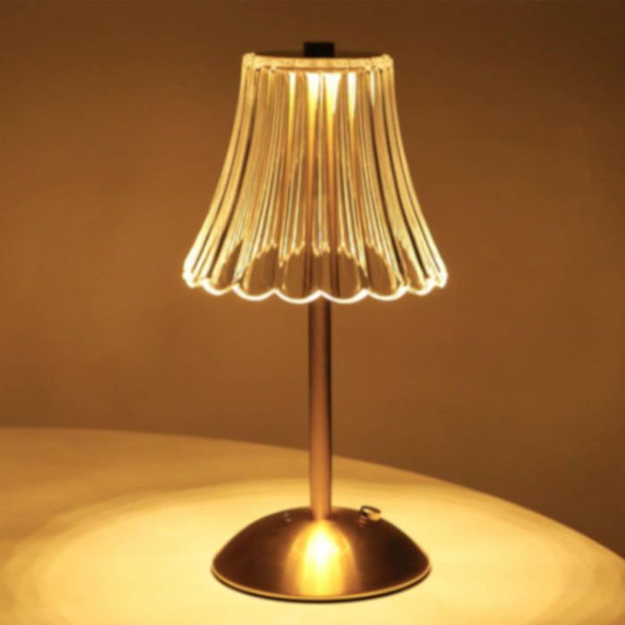 Lampe de table rechargeable LED – Modèle Audrey – Élégance Cristalline