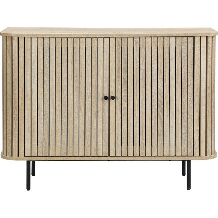 Buffet 2 portes rainurées couleur chêne L106xH78 cm - Solna Buffet 2 portes rainurées couleur chêne L106xH78 cm - Solna