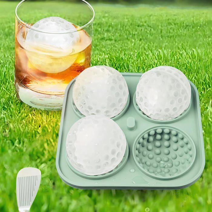 Lot de 2 bacs à glaçons en forme de sphère en silicone noir et Lot de 2 bacs à glaçons en forme de sphère en silicone noir et
