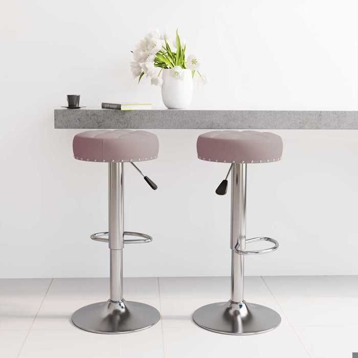 SOLDES dAutomneLot de 2 Tabourets de bar - Tabourets Hauts pour Bar-Cuisine - taupe tissu - 38.5x38.5x83cm 265