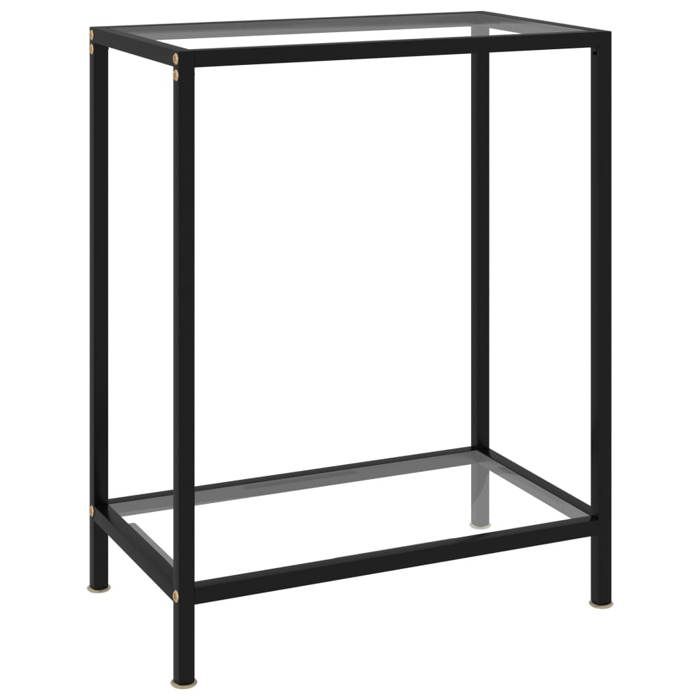 Table console en verre trempé - VIDAXL - 60x35x75 cm - Transparent - Verre trempé - Acier enduit de poudre