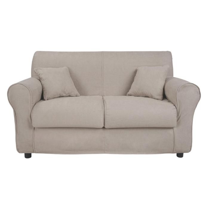 Canapé 2 places en tissu déhoussable VERONA 150 cm couleur unie BEIGE Canapé 2 places en tissu déhoussable VERONA 150 cm couleur unie BEIGE
