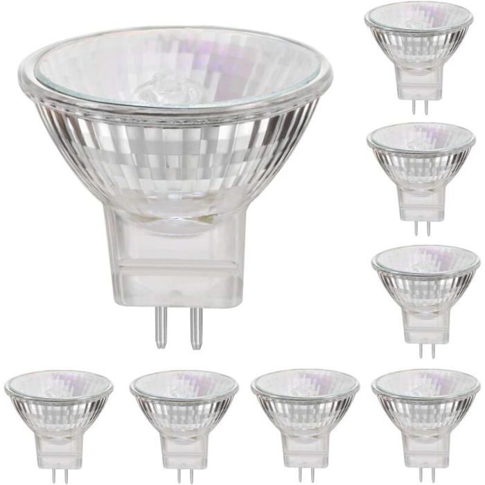 Lampes halogènes MR11 - MICH - 12V - 35W - Base GU4 - 2800K Blanc chaud - Dimmable - Pack de 8