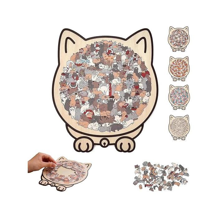 Casse-tête en Bois en Forme de Chat par Adorables Contours de Chat Casse-Tête Irrégulier Unique pour les Amateurs de Casse-Têtes et les Amateurs de Chats 8200 730 Aquanaute le Plus Robuste du