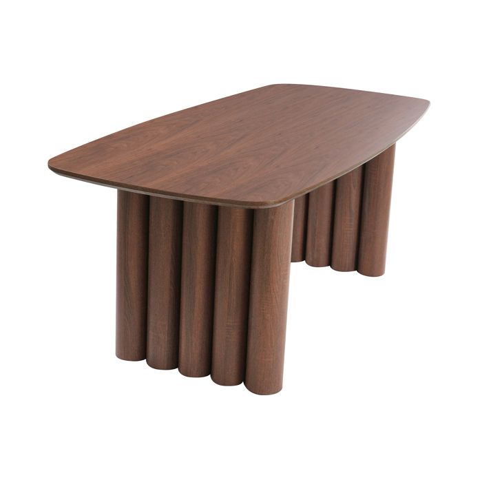 DAREL - Table à manger rectangulaire en bois foncé 200 cm