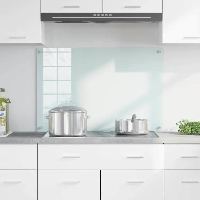 Blanc Fond de Topte - ZENCORE® Protection de cuisine - accessoires de cuisine - Blanc 90x60cm verre trempé Top358529621