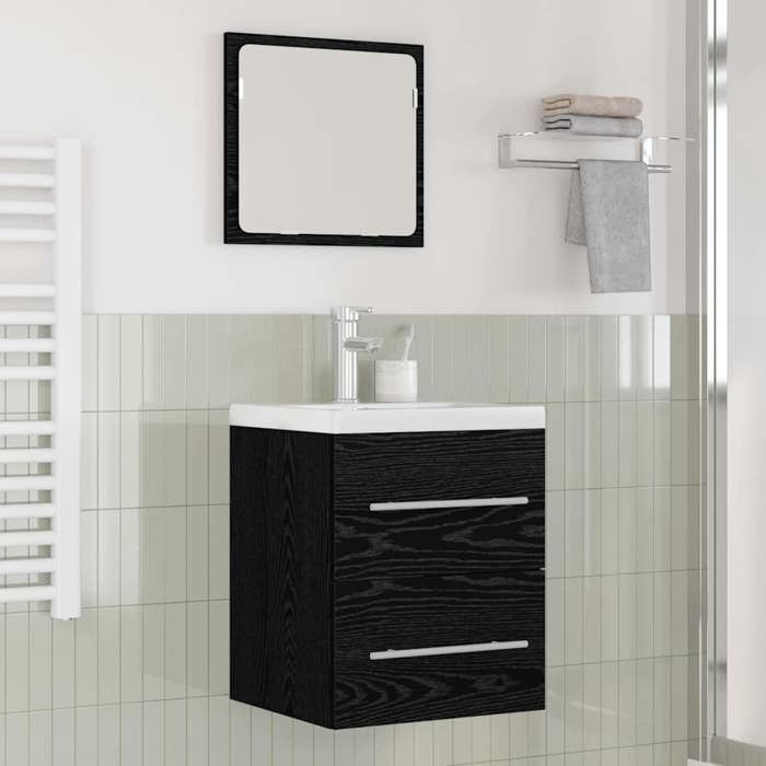 Meuble WC Noir - Meuble de Lavabo de Salle de Bain - Noir 42x39x52 cm A837