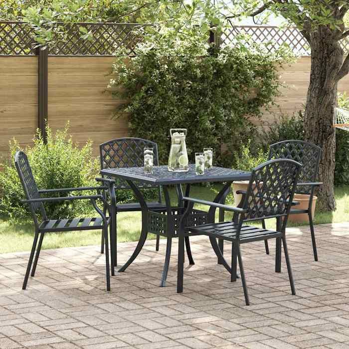 Chaises ergonomique - Magnifique Chaise moderne de jardin et terrasse 4 pcs Anthracite 56x65x89cm Acier 56x65x89cm 5082