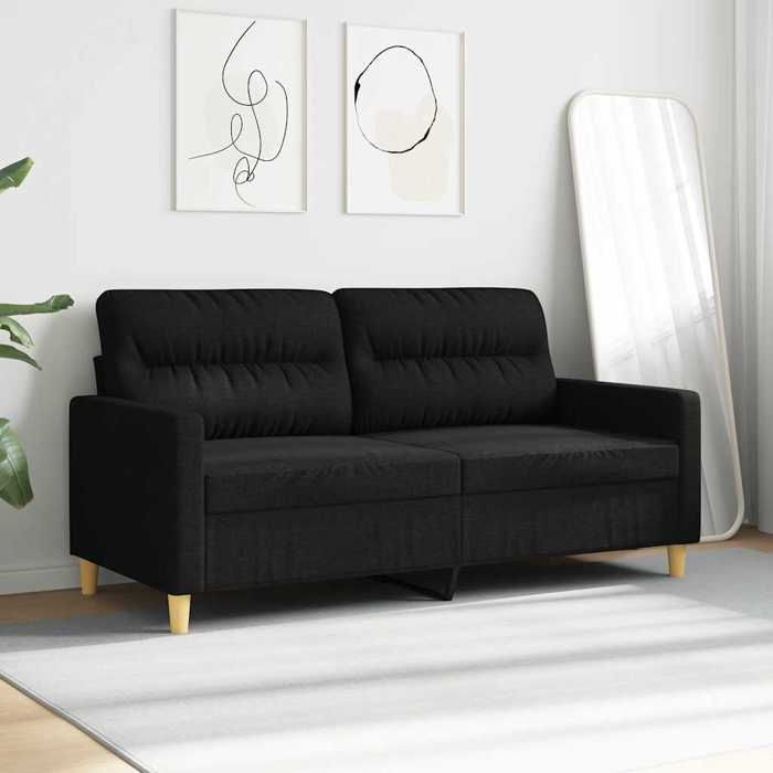 Canapé à 2 places ergonomique - RUIOG - pour bavarderlire - Noir 140cm Tissu 158x77x80cm C32083139381259