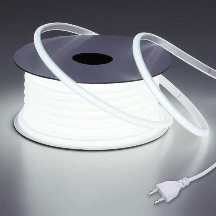 220V Ruban LED COB Exterieur Etanche 6M 6000K Blanc Froid Flex Découpable IP65 Bande LED Étanche Sans Transformateur Prise