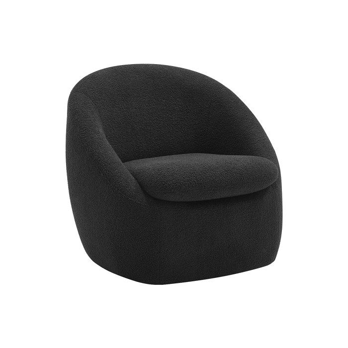 Fauteuil pivotant en tissu bouclette noir NETALIO