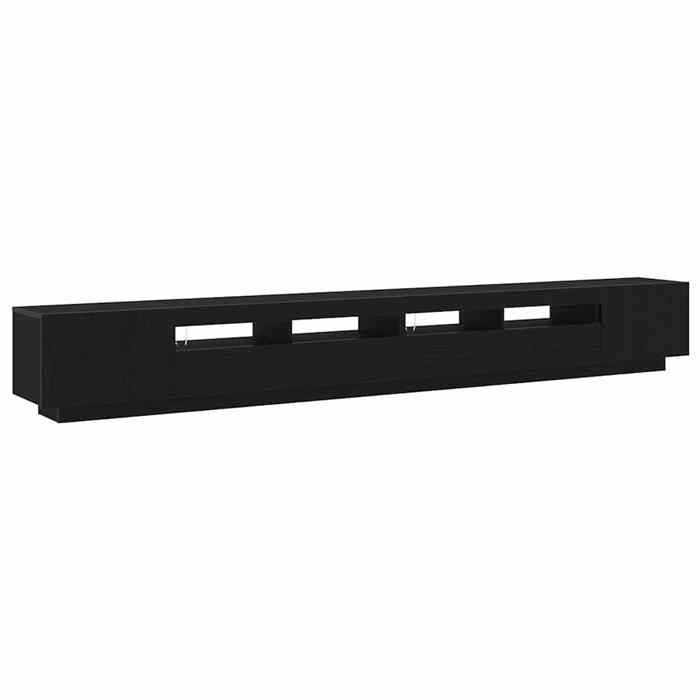 Ensemble meuble TV 3 pcss - Solide&Luxe - meuble TV suspendu - Noir - 300 x 35 x 40 cm - 2 portes - 2 étagères（24379）