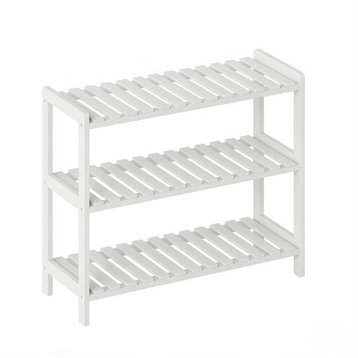 Étagère à chaussures – 3 niveaux – blanc – 70 x 26 x 57 5 cm