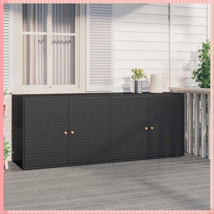 armoire de rangement de jardin - Modulable et Adaptatif - Ajustable et Polyvalent - Réglable et Pratique - Noir - Pour Vestiaire