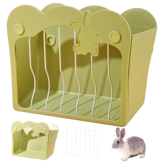 Mangeoire à foin pour lapin - Suspendu Distributeur de foin - Pour petits animaux - Vert 25x20x12.5cm